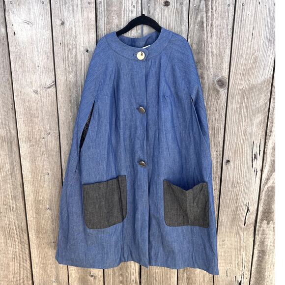 Buru | NWOT Le Cape Contrast Pockets Reversible Dark Chambray Size XS - Picture 2 of 11